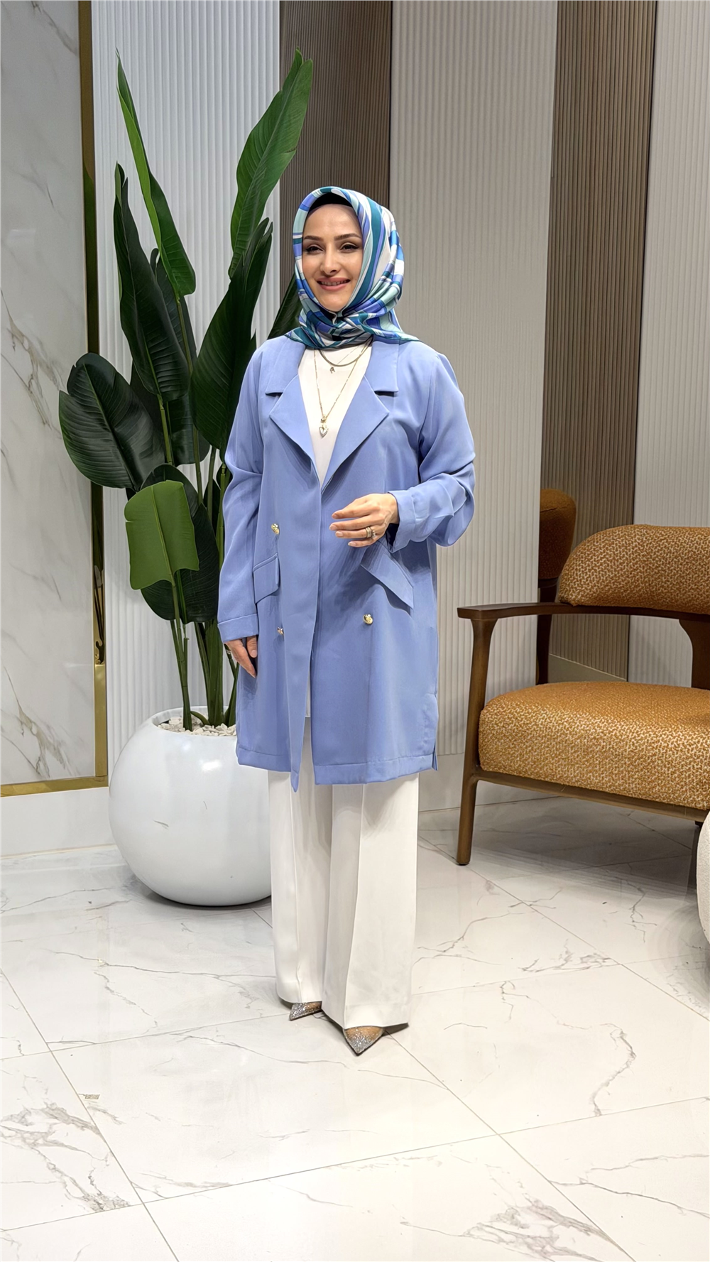 NOSHE LİNDA CEKET 3079 - MAVİ