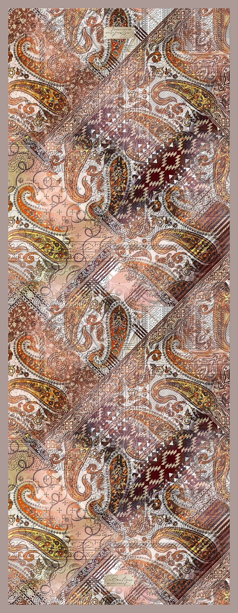 Nostalji Herbal Şal 9106 - 02 - 70x190