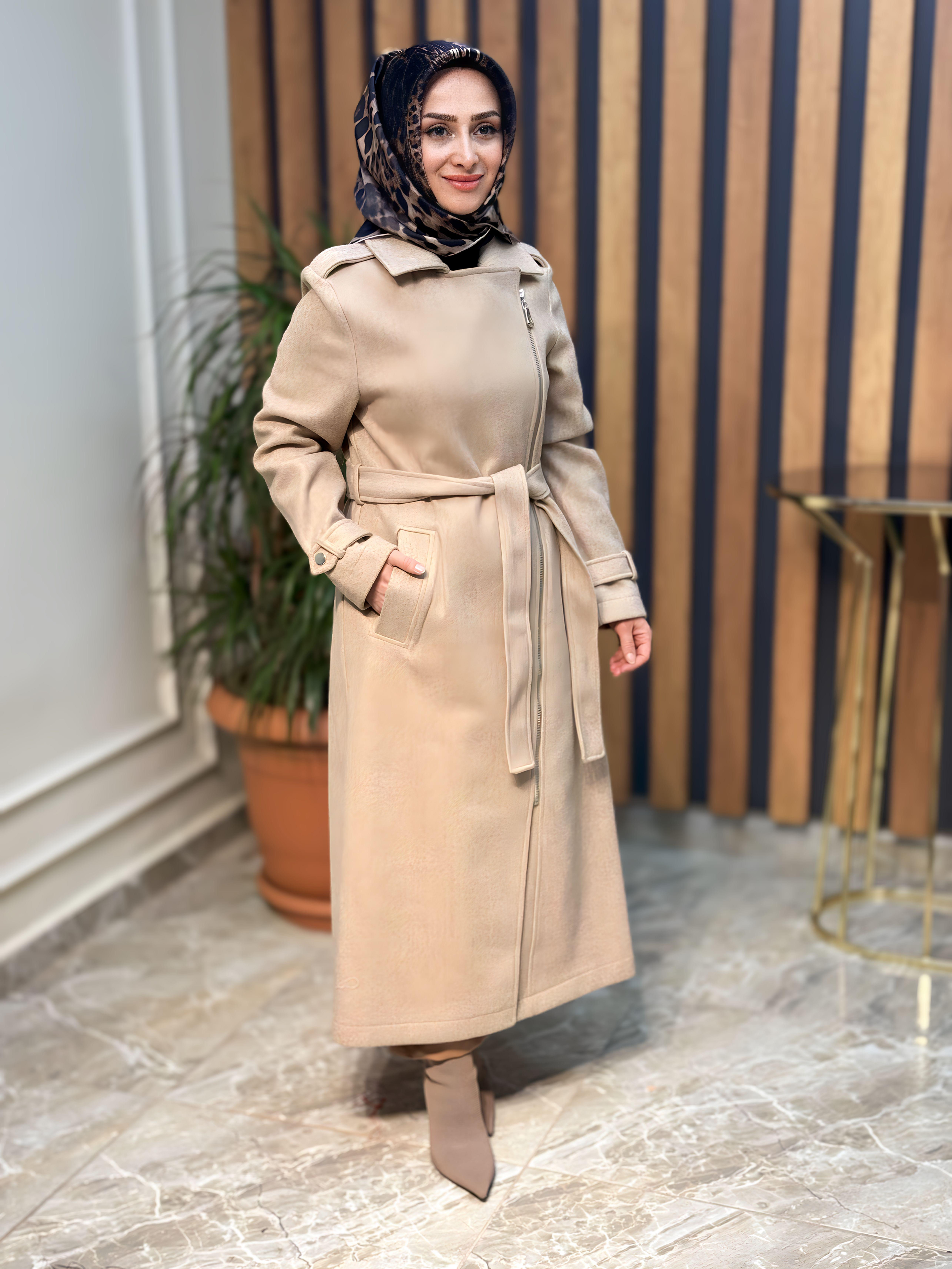 ÖNDEN FERMUARLI,KEMERLİ KAŞE KABAN-0766