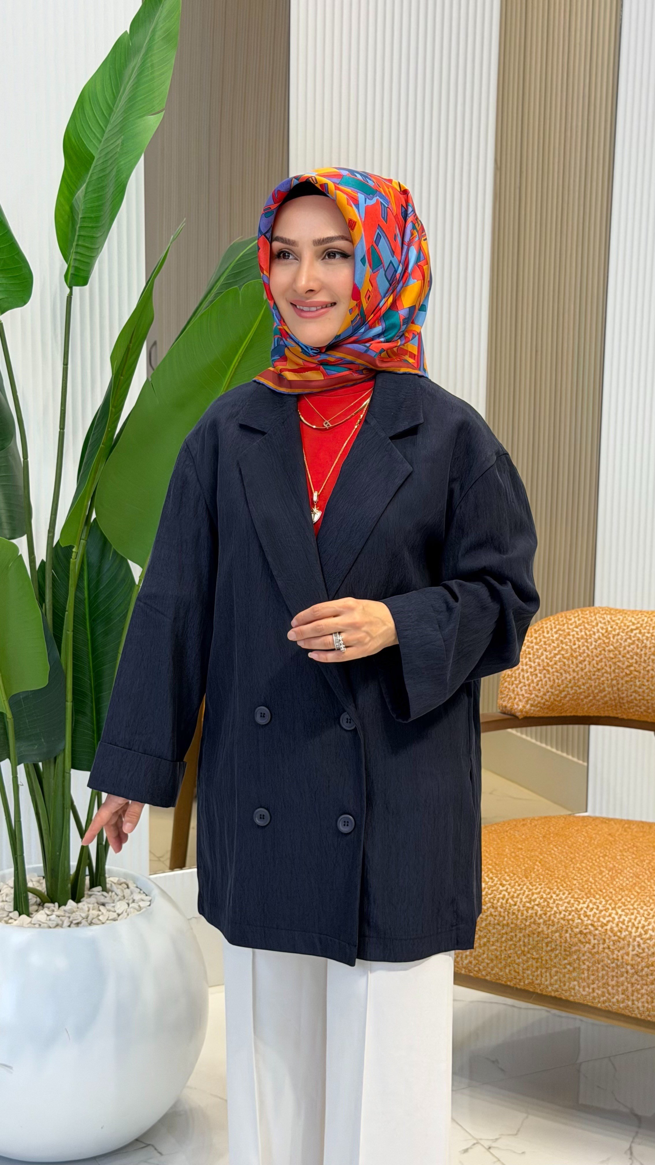 OVERSİZE CEKET LACİVERT 37143