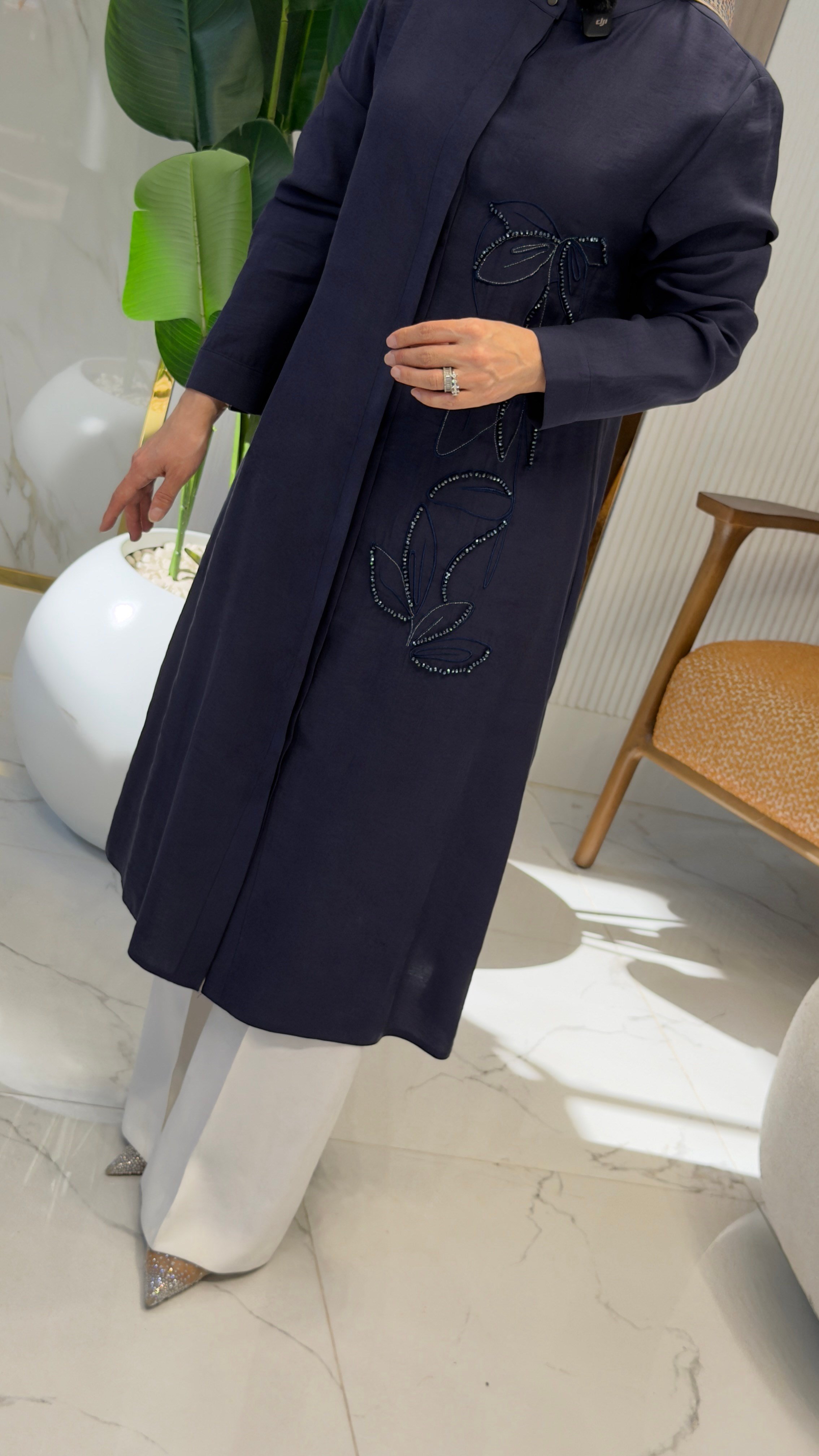 QTN NAKIŞ DETAYLI TUNİK LACİVERT-7103