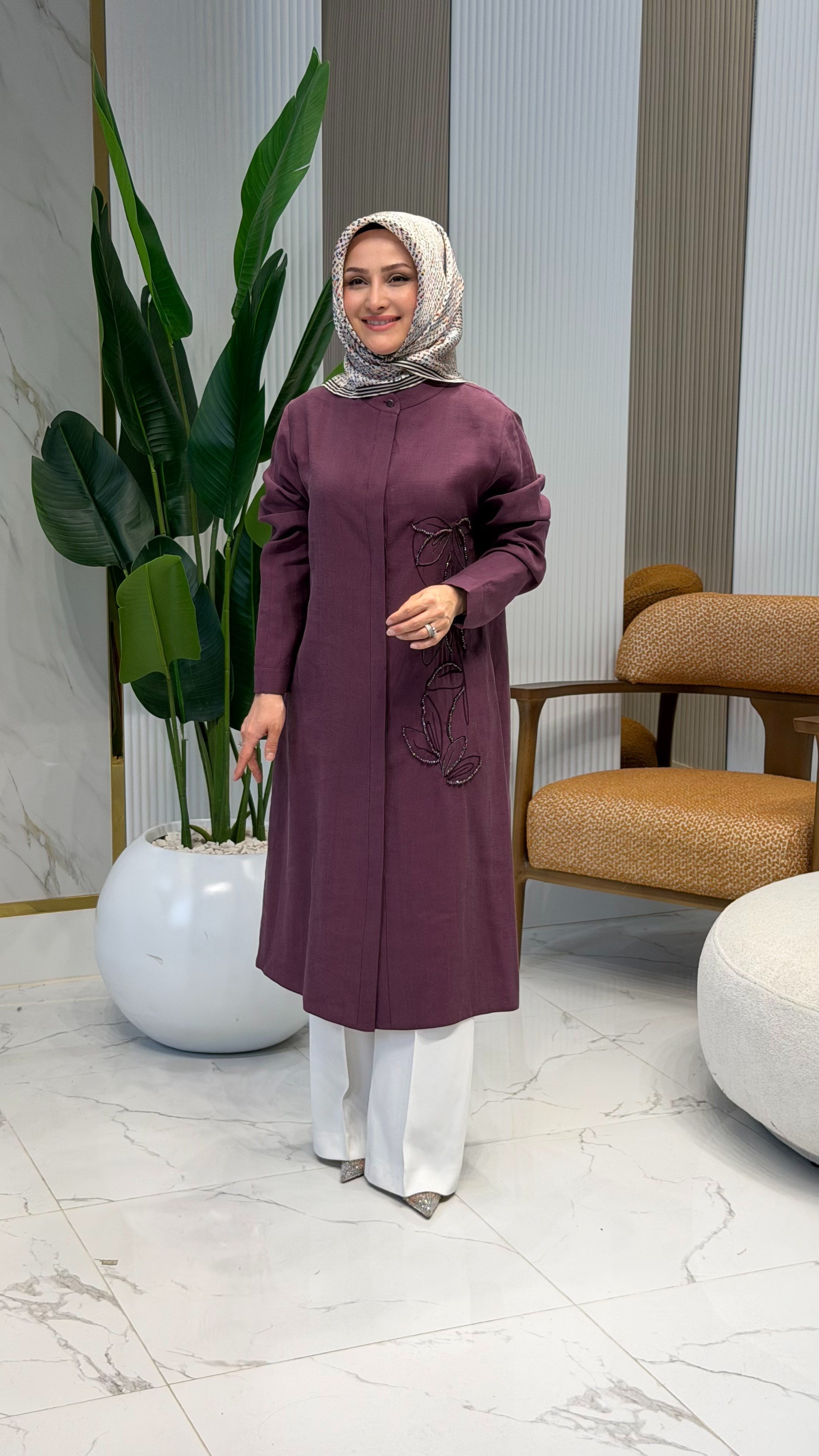QTN NAKIŞ DETAYLI TUNİK MÜRDÜM-7103