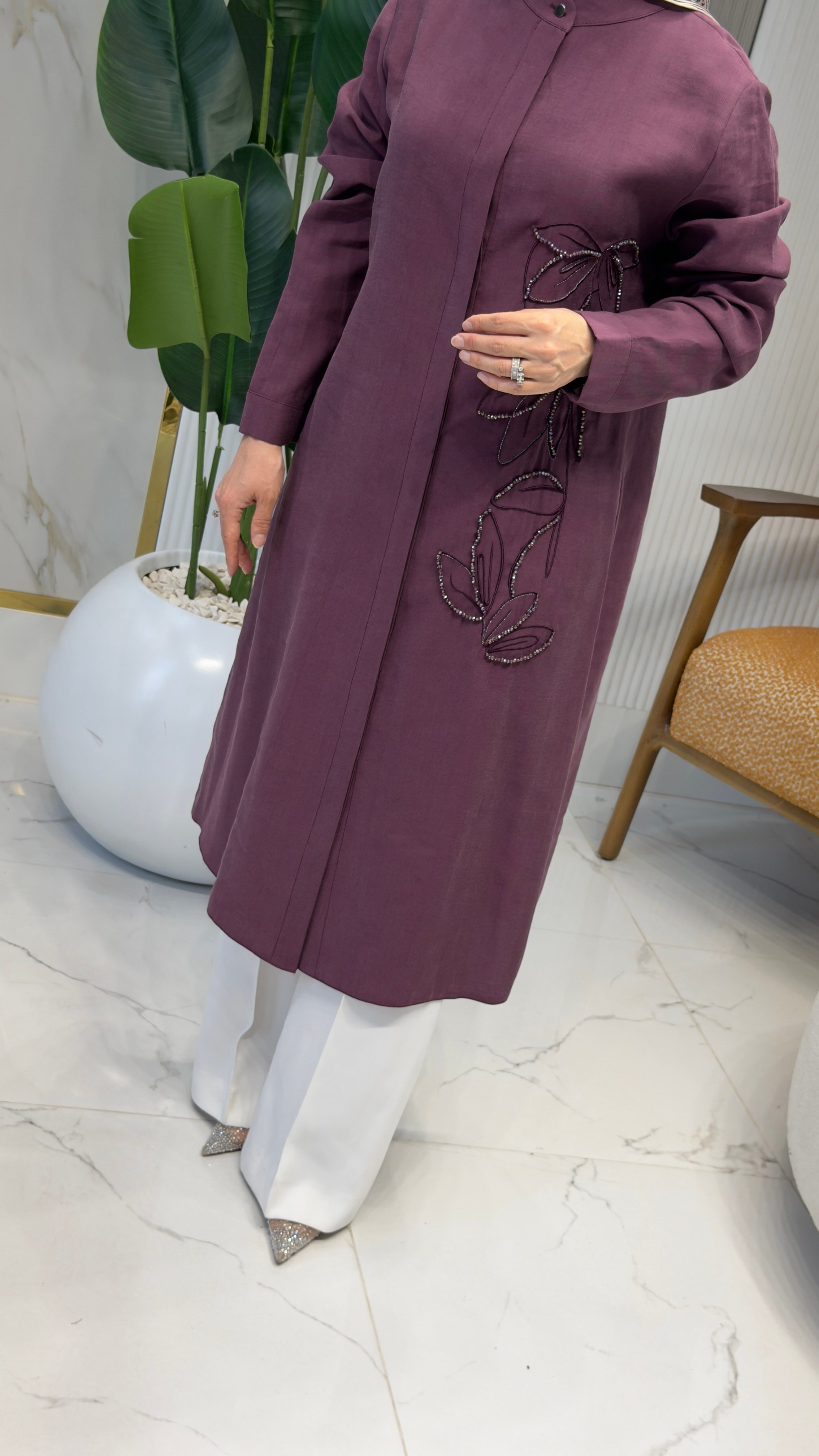 QTN NAKIŞ DETAYLI TUNİK MÜRDÜM-7103