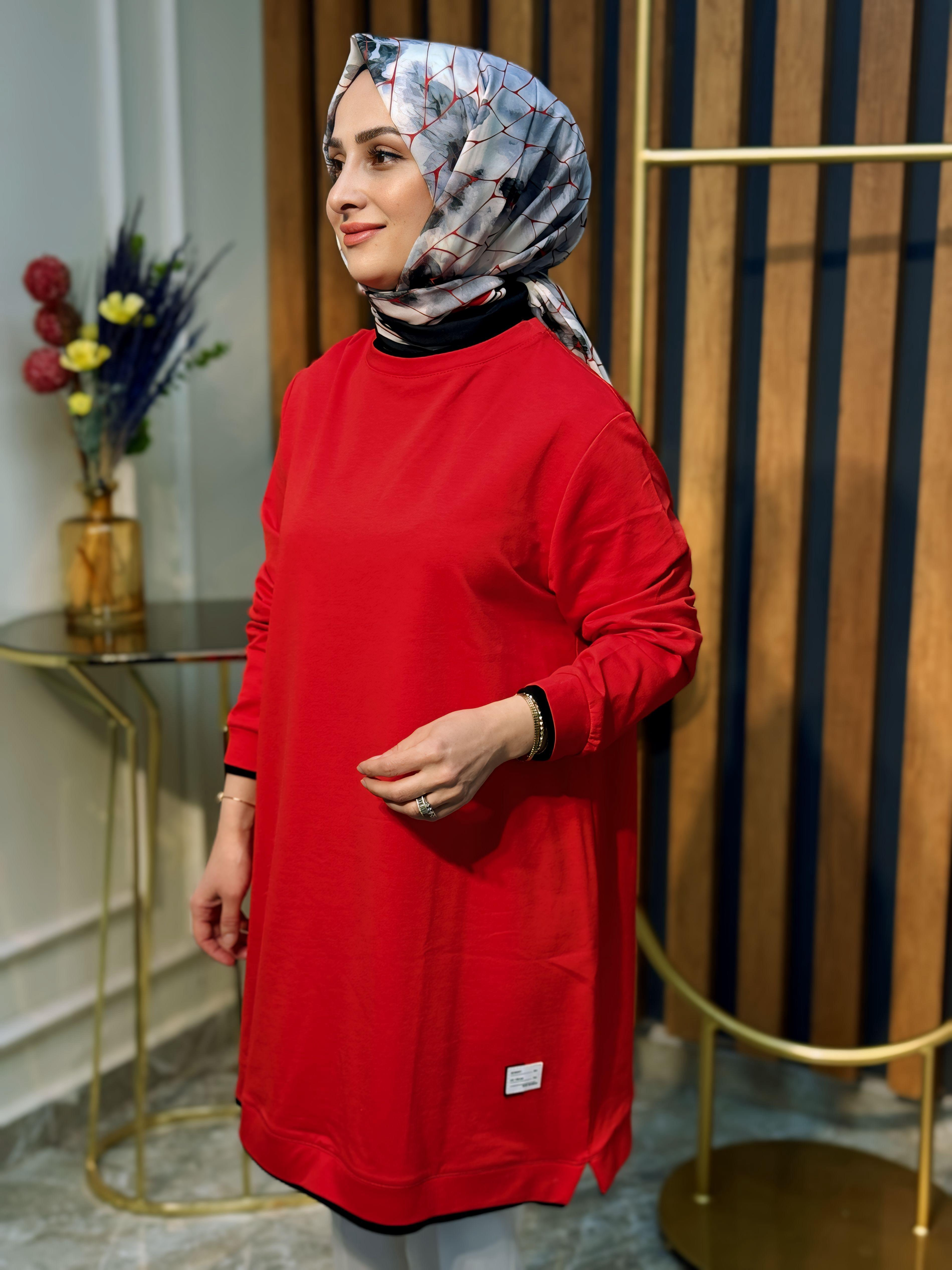 SOFF KADO ÇİFT YAKALI RENK GARNİLİ TUNİK-K7428
