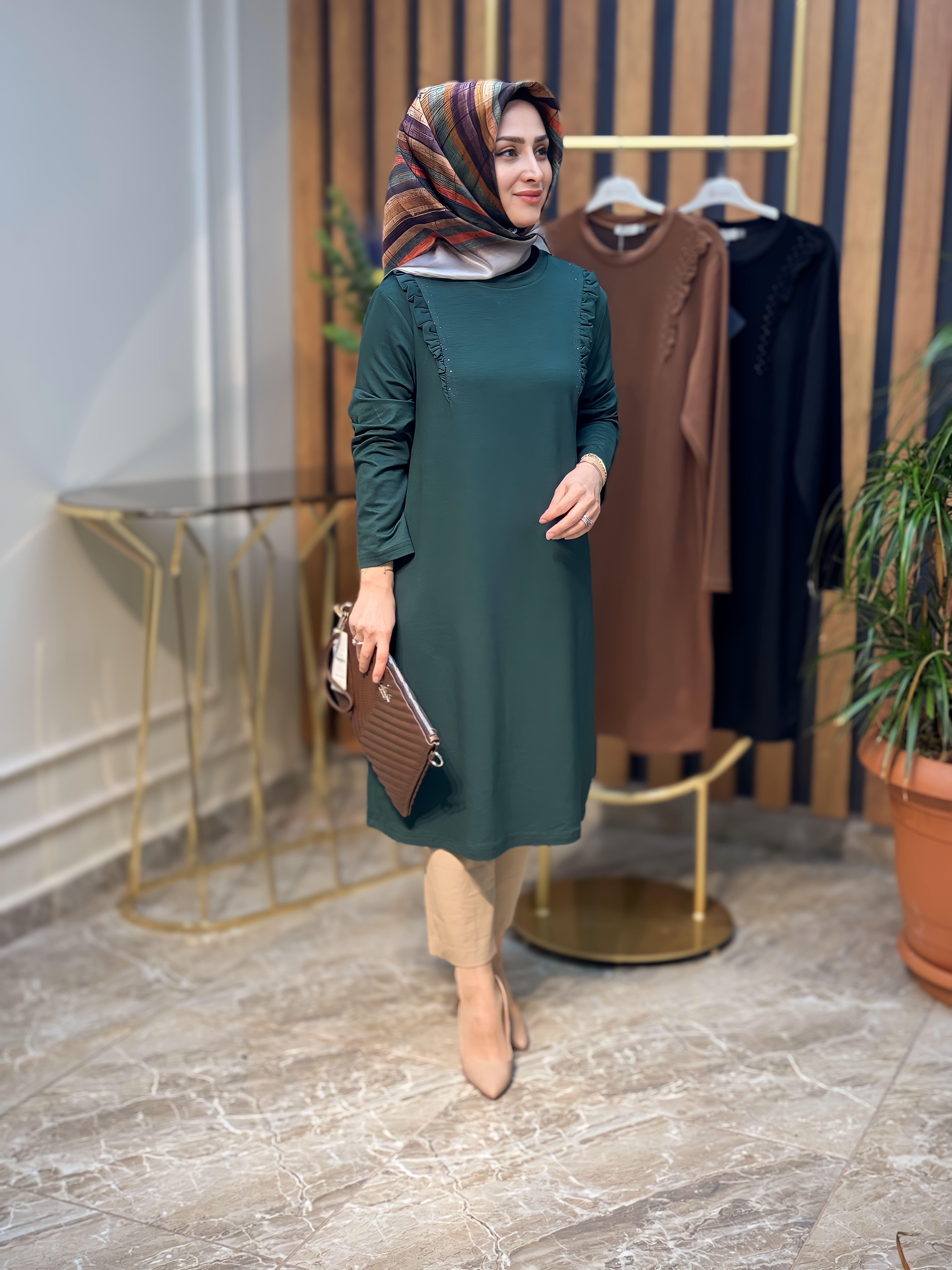 SOFF KADO OMUZ FIRFIRLI TUNİK-7433
