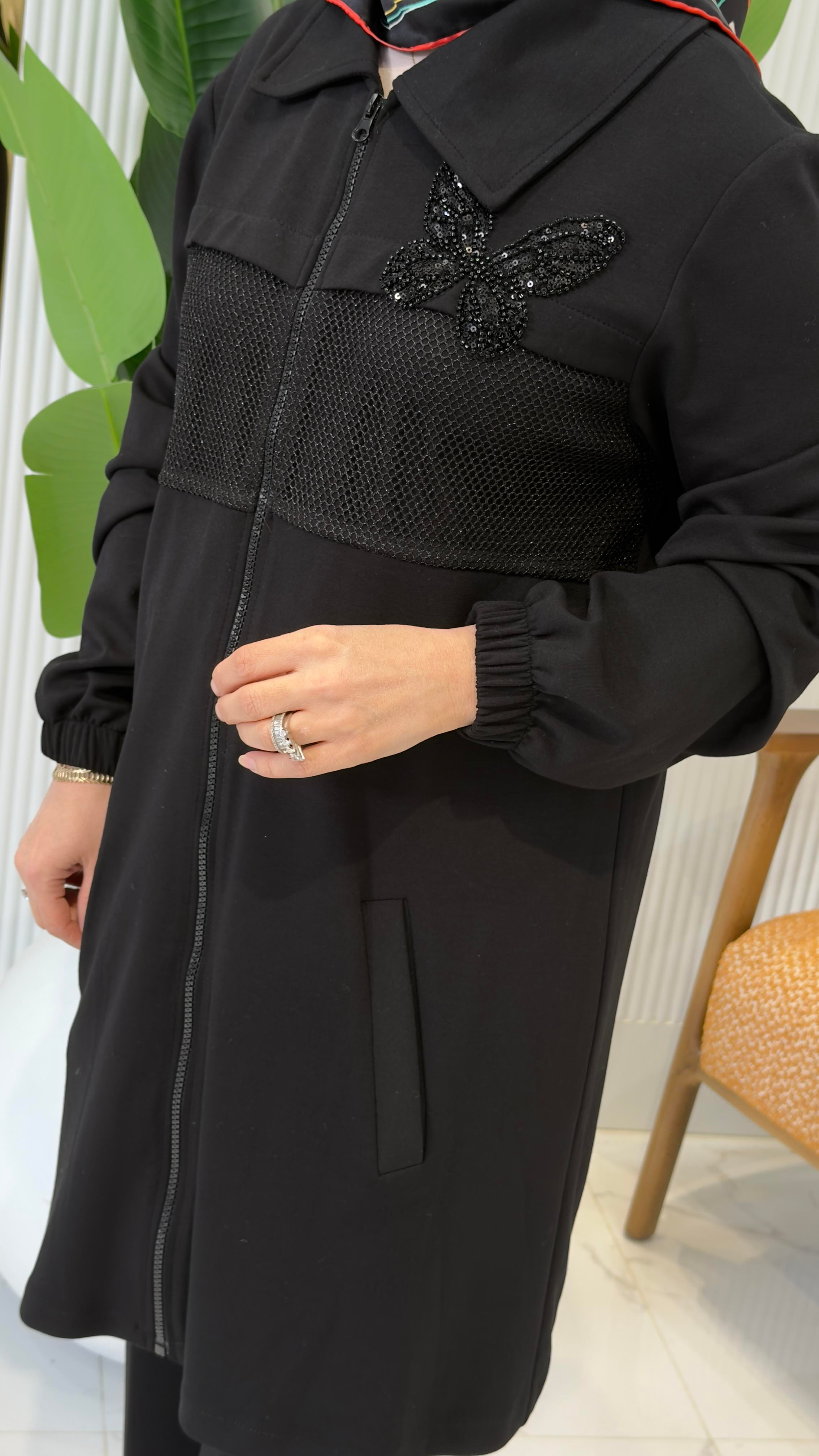 WNW FİLE DETAYLI PANTOLONLU TAKIM 2404-SİYAH