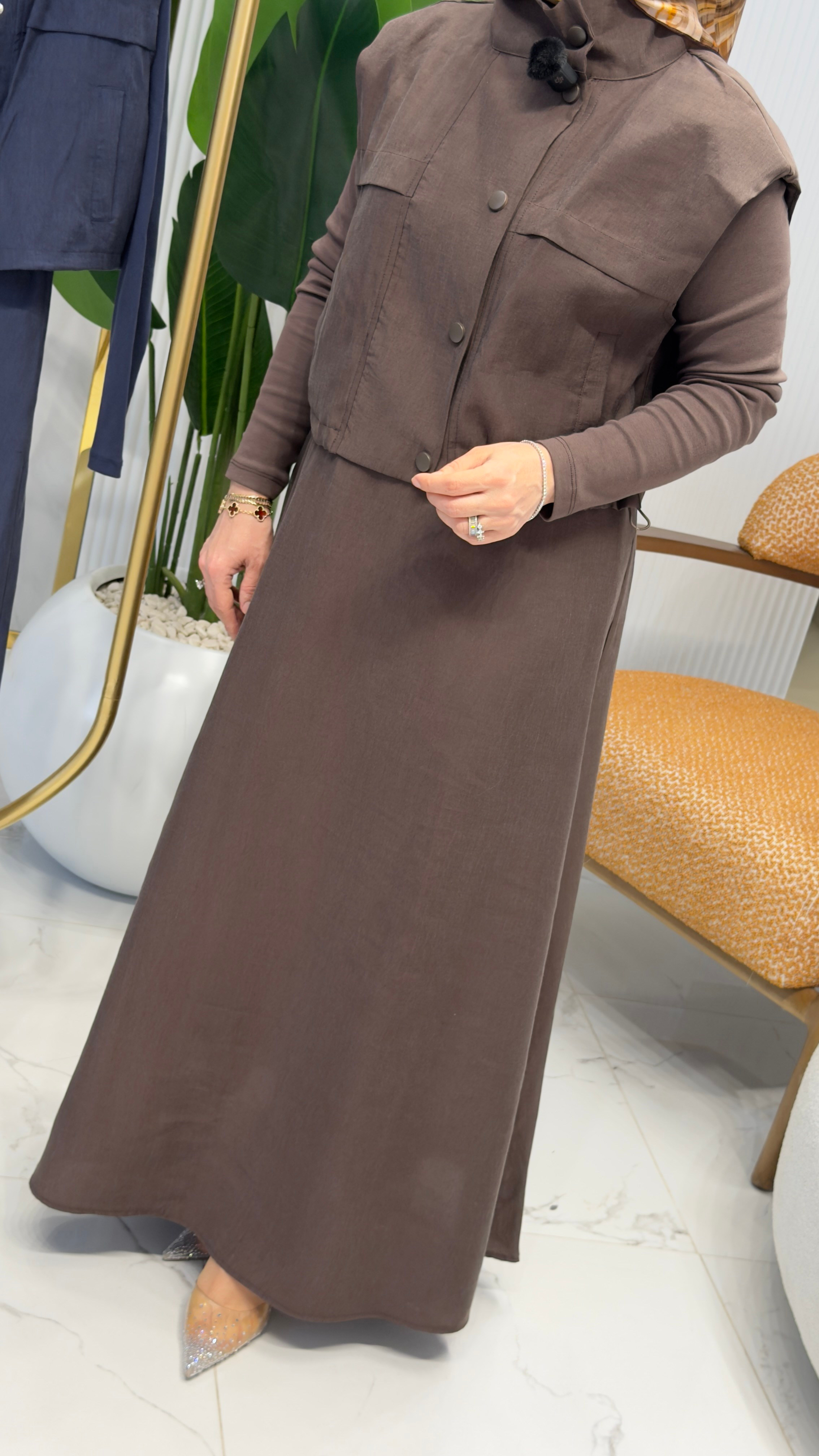 YELEKLİ TAKIM KAHVE- 36138