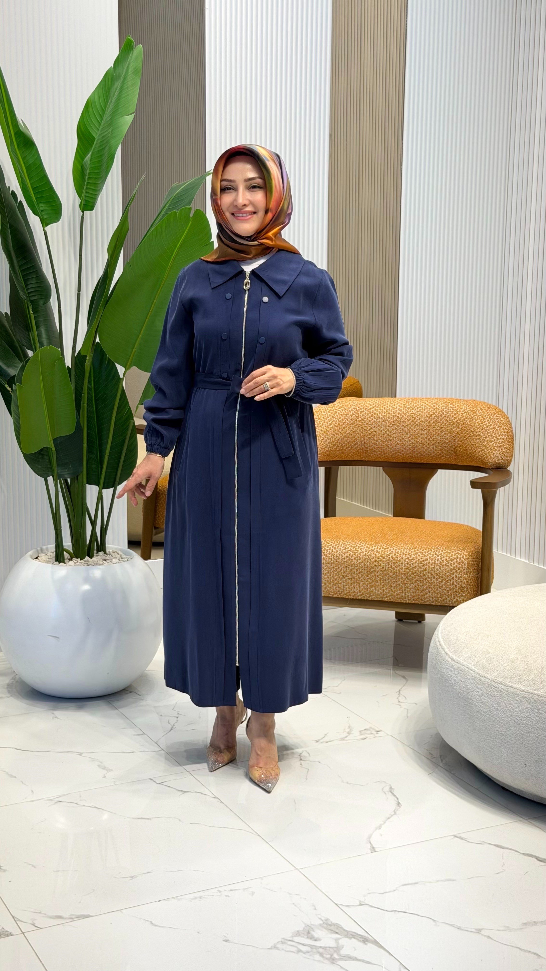 ZIMBA DETAYLI GİYÇIK LACİVERT 6139