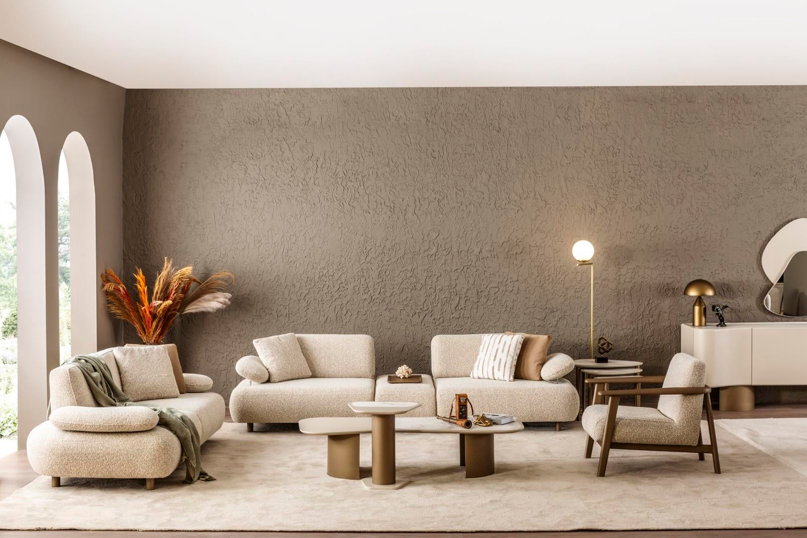 EFES KOLTUK TAKIMI (ÜÇLÜ PUF TEPSİLİ + ÜÇLÜ KOLTUK + BERJER )