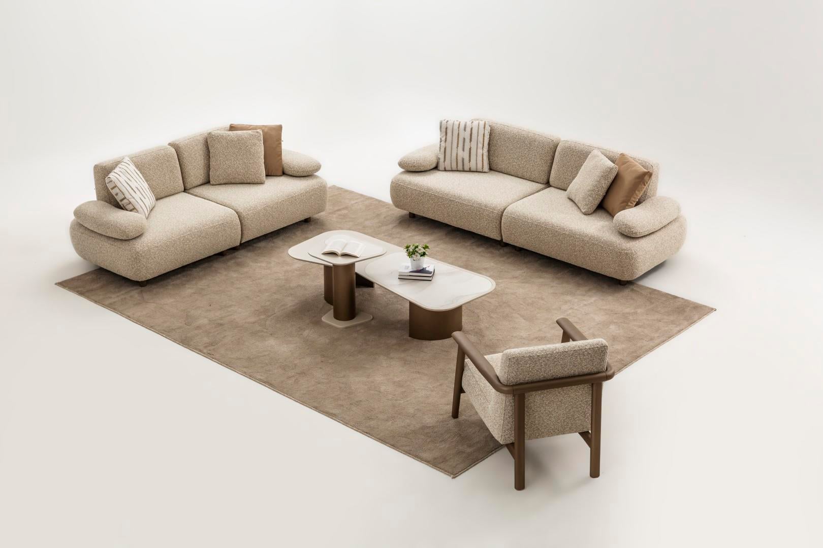 EFES KOLTUK TAKIMI (ÜÇLÜ PUF TEPSİLİ + ÜÇLÜ KOLTUK + BERJER )