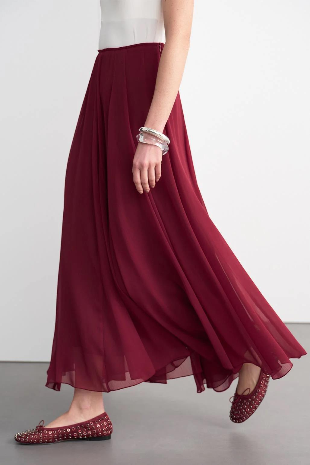 Kadriye Baştürk Eva Etek-Bordo