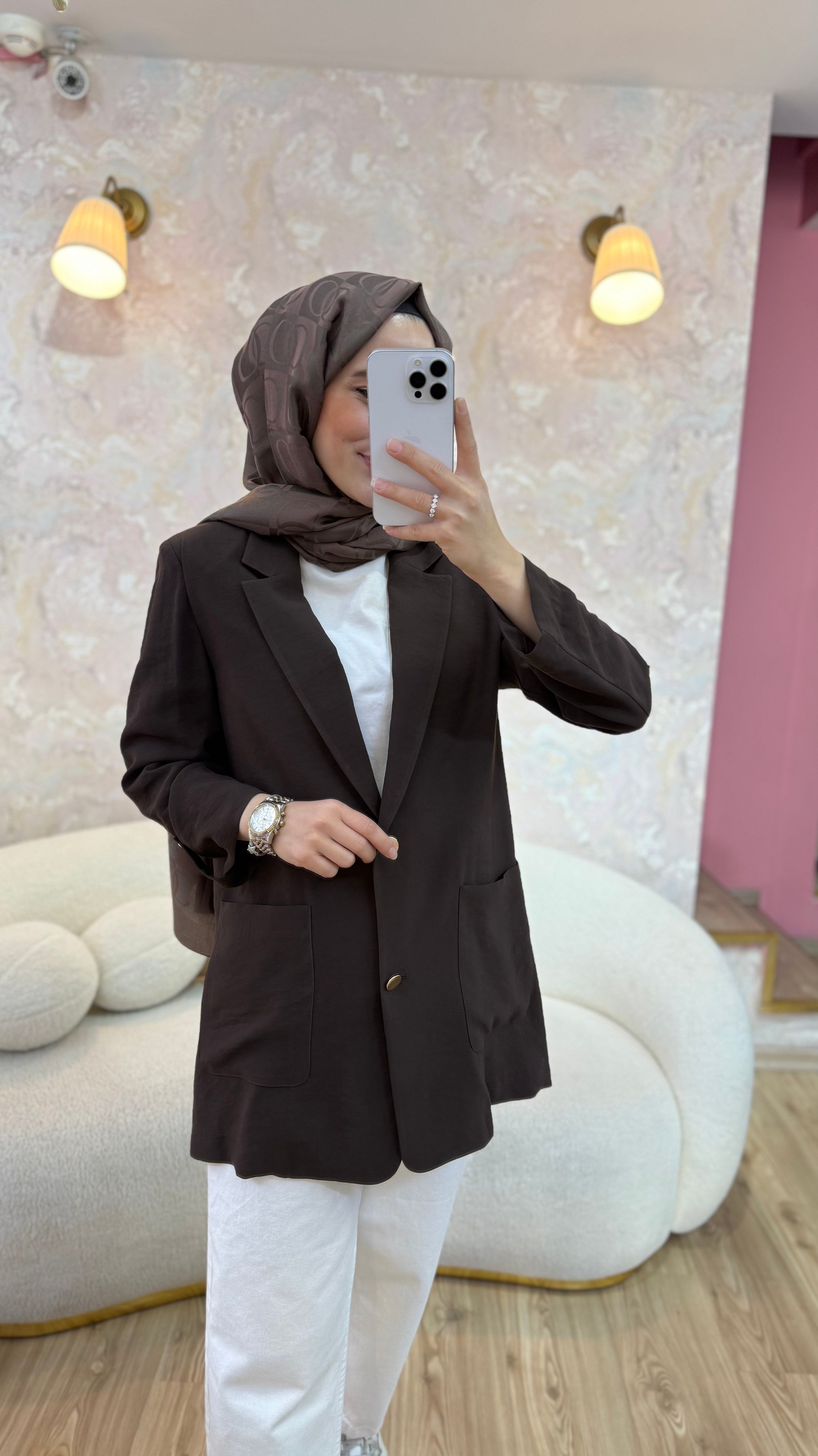 Kahve Blazer Ceket 
