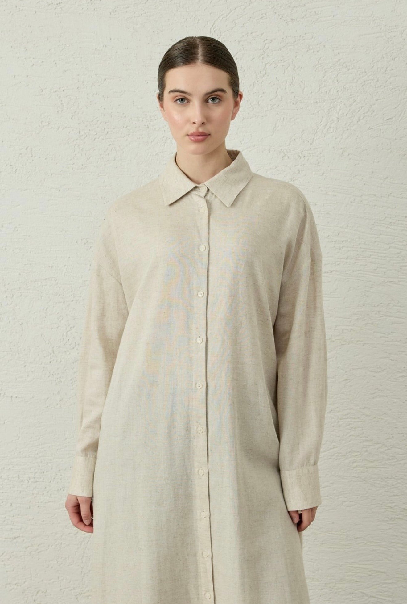 Natural Keten Tunik-Taş