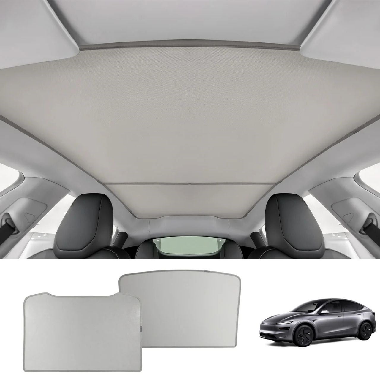 Model Y 2025 Juniper Kolay Sökülüp Takılabilir  Katlanır Güneşlik (Bej Renk)