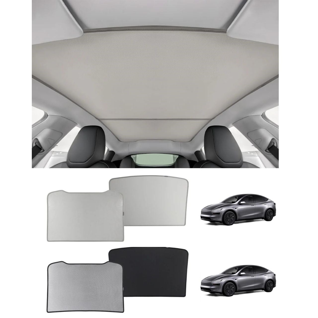 Model Y 2025 Juniper Kolay Sökülüp Takılabilir  Katlanır Güneşlik (Bej Renk)