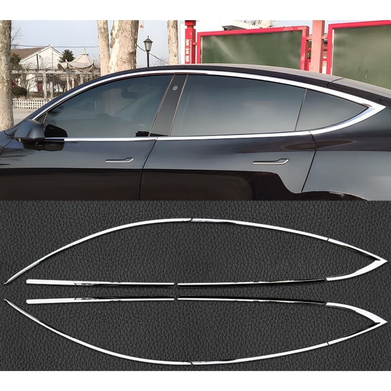 Model Y 2025+ Juniper Paslanmaz Çelik Cam Çerçeve Seti