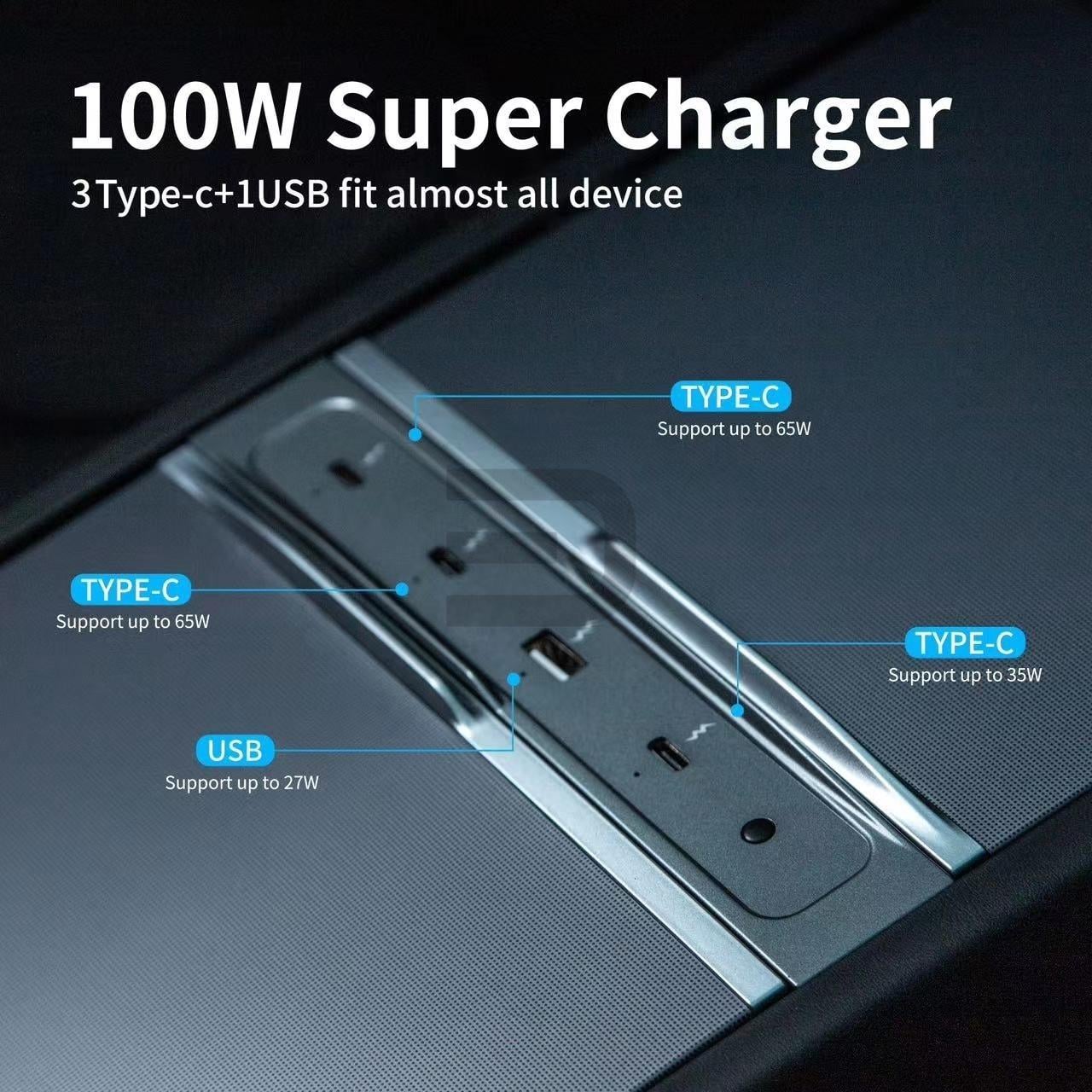 Model Y 2025+ Juniper Usb 3.0 ve Type C Çoklayıcı Adaptör