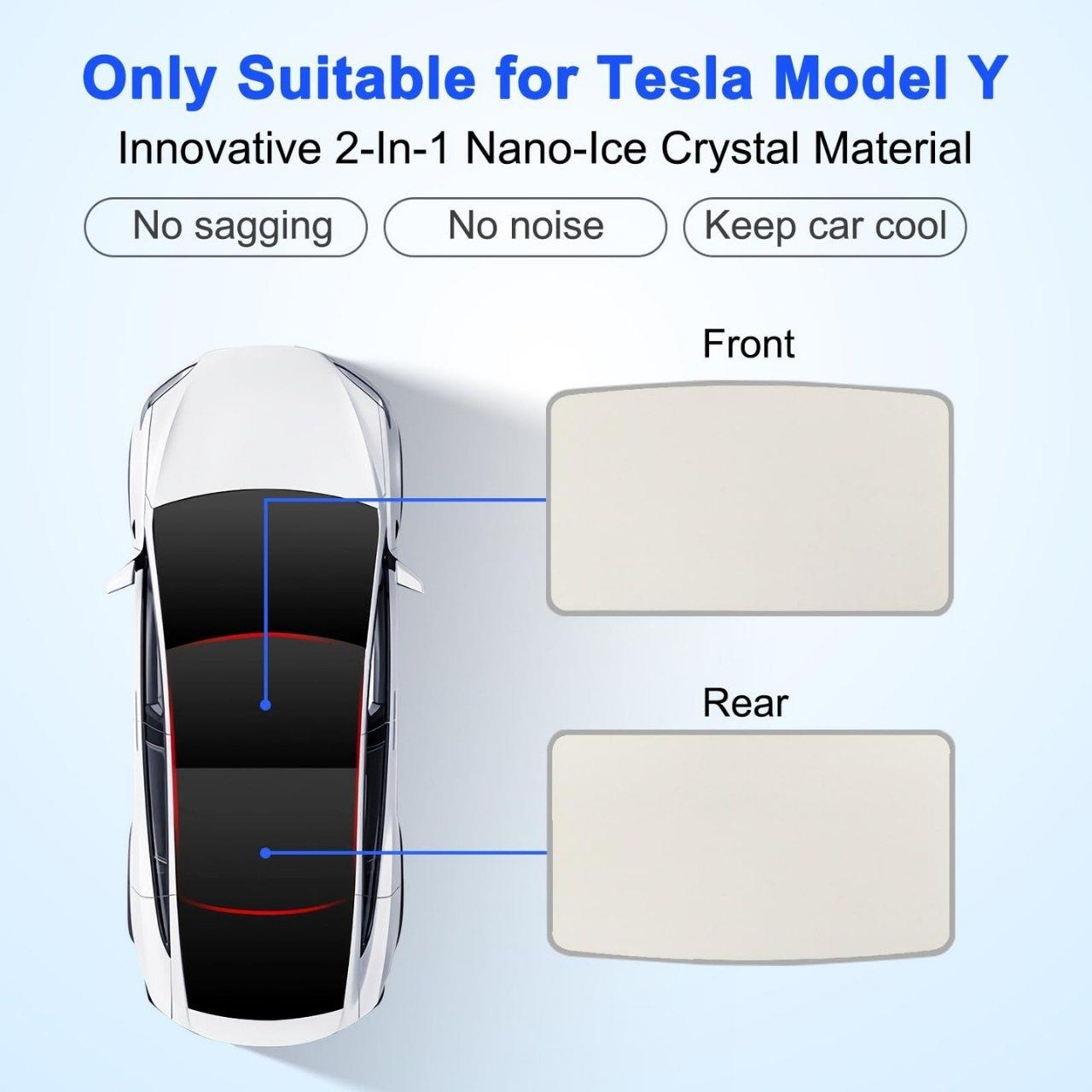 Tesla Model Y Kolay Sökülüp Takılabilir  Katlanır Güneşlik (Bej Renk)