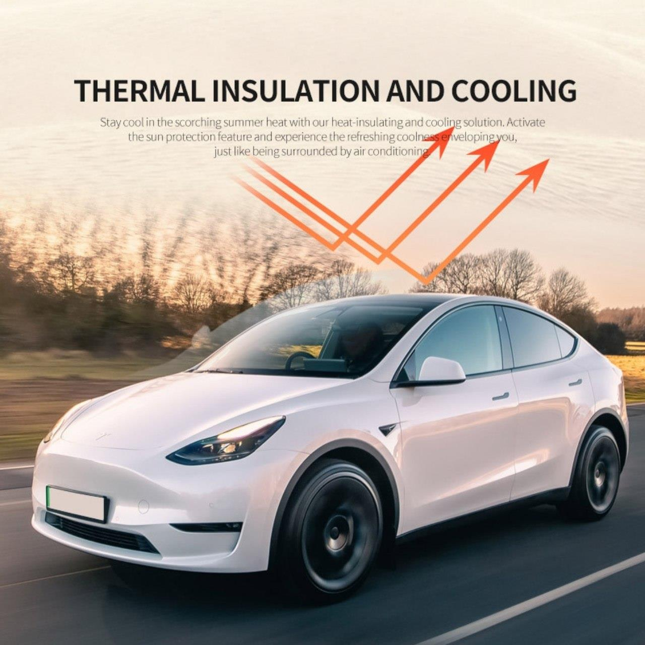 Tesla Model Y Teleskopik Tavan Güneşliği V2