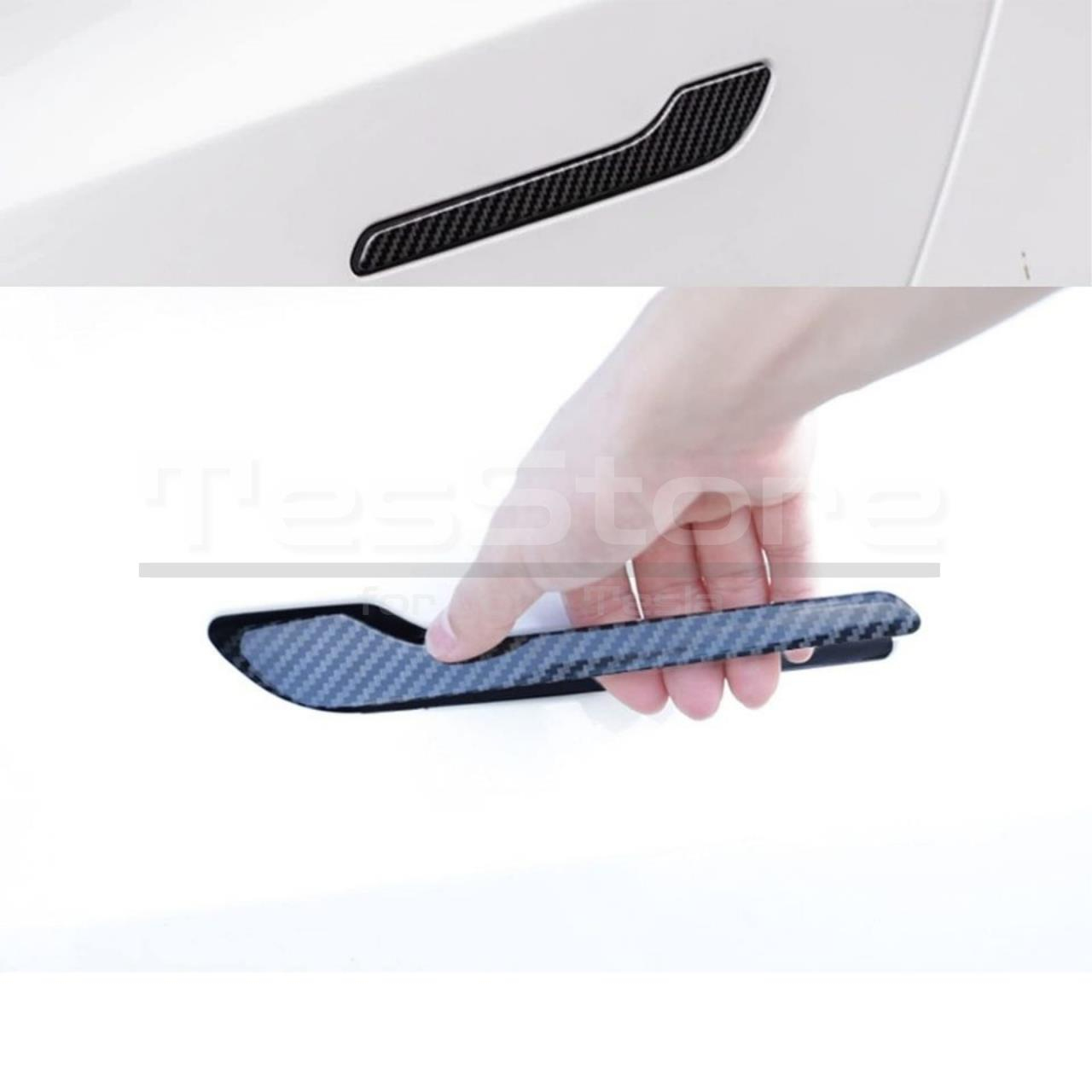 Tesla Model Y/3 Carbon Fiber Kapı Kolu Koruması 