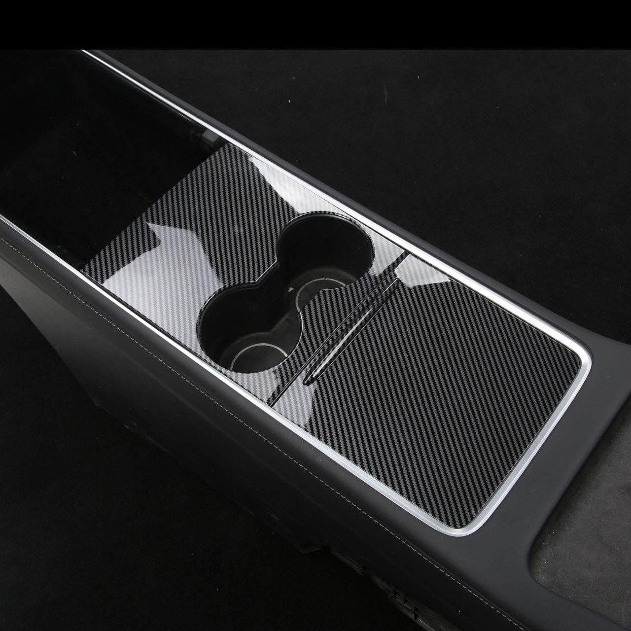Tesla Model Y/3 Orta Konsol Kaplaması (Parlak & Mat Karbon Fiber  Görünüm)