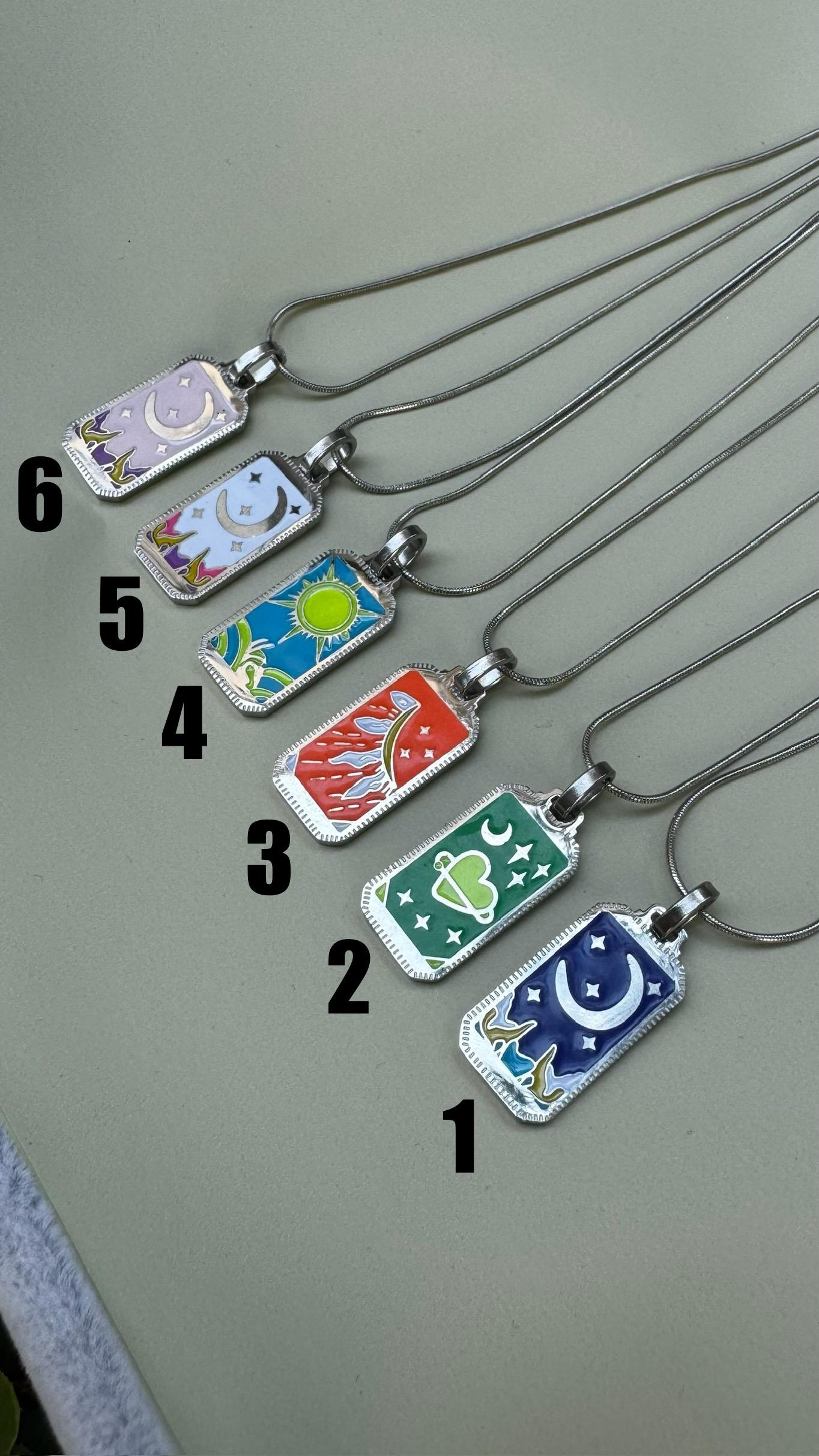 Çelik Renkli Mineli Tarot Plaka Kolye