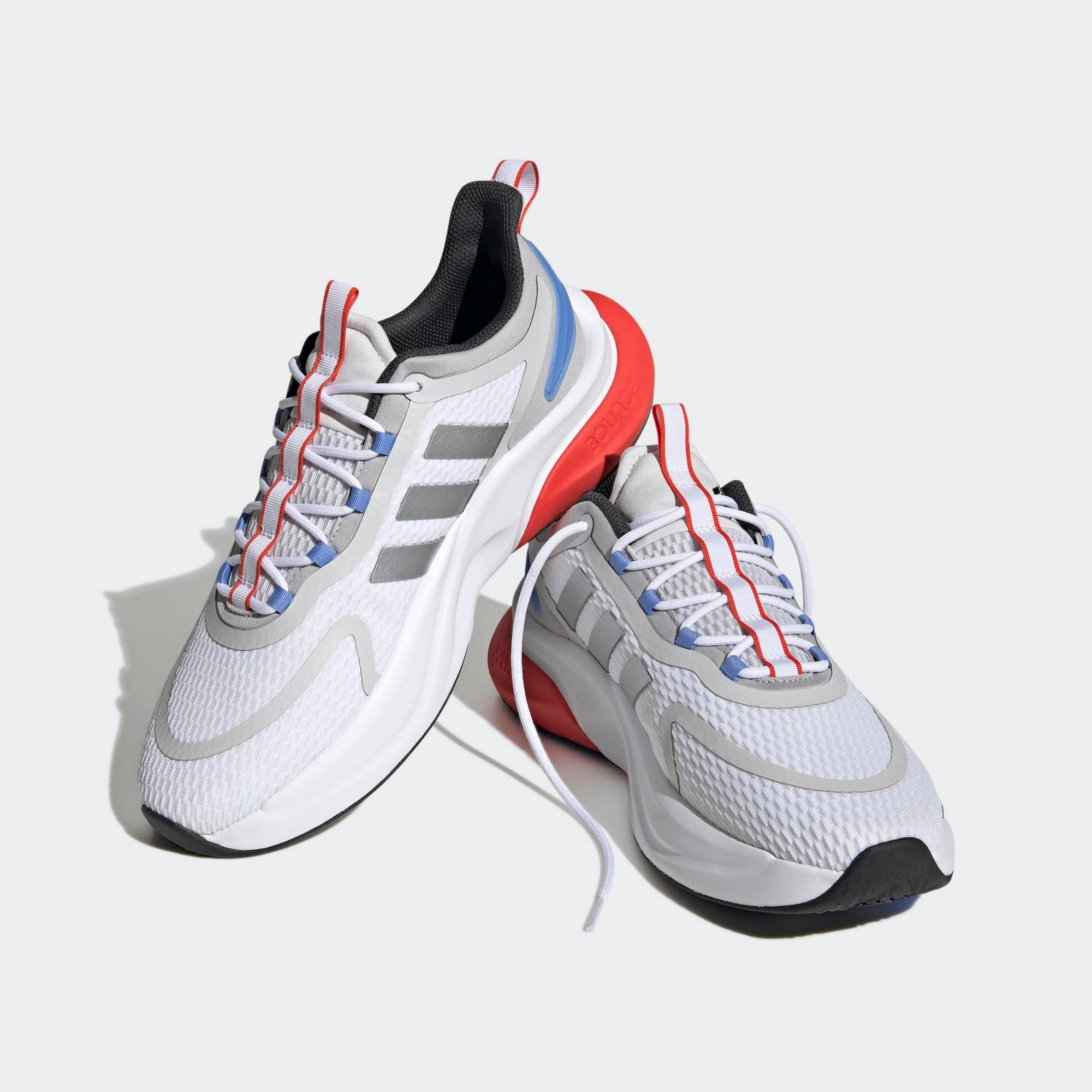 Adidas-Adidas AlphaBounce+ Erkek Beyaz Koşu Ayakkabısı-Koşu&Yürüyüş-HP6139