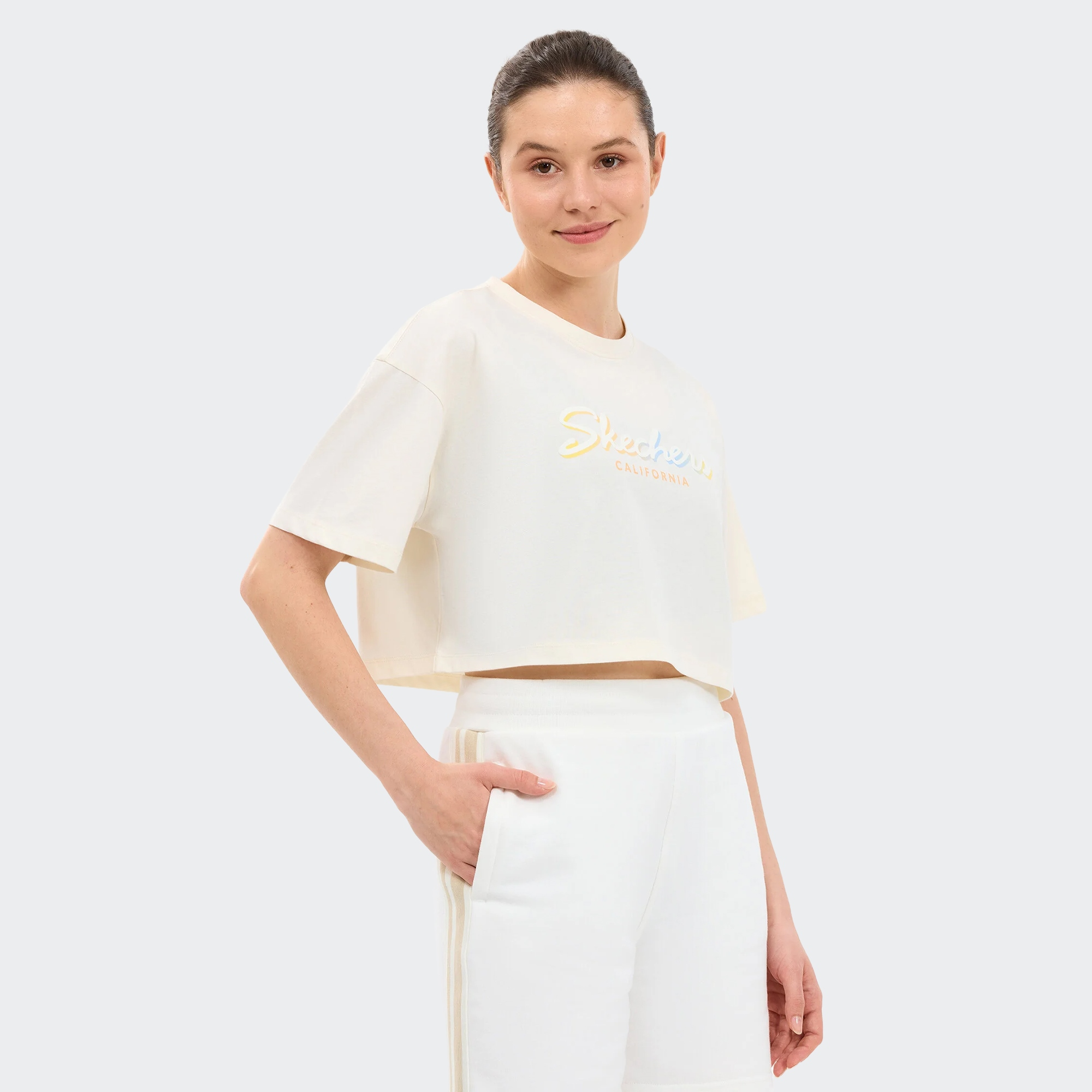Skechers-W Crop Graphic T-Shirt-T-Shirt-S2610054-3855S