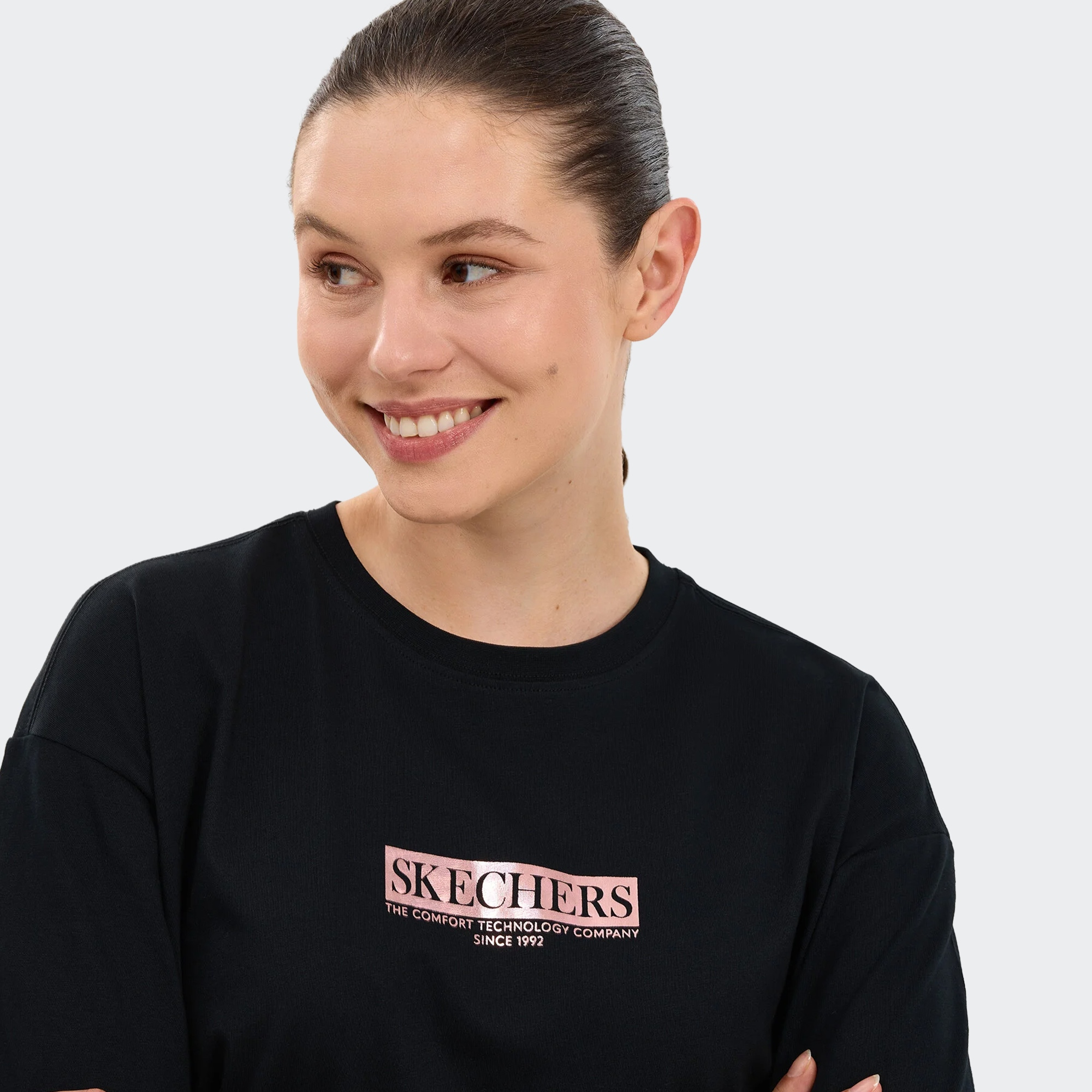 Skechers-W Oversize Fit Graphic T-Shirt-T-Shirt-S2610063-3817SM