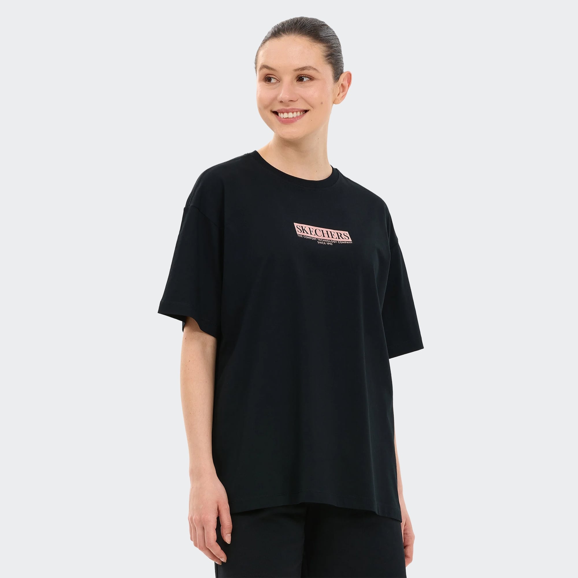 Skechers-W Oversize Fit Graphic T-Shirt-T-Shirt-S2610063-3817SM