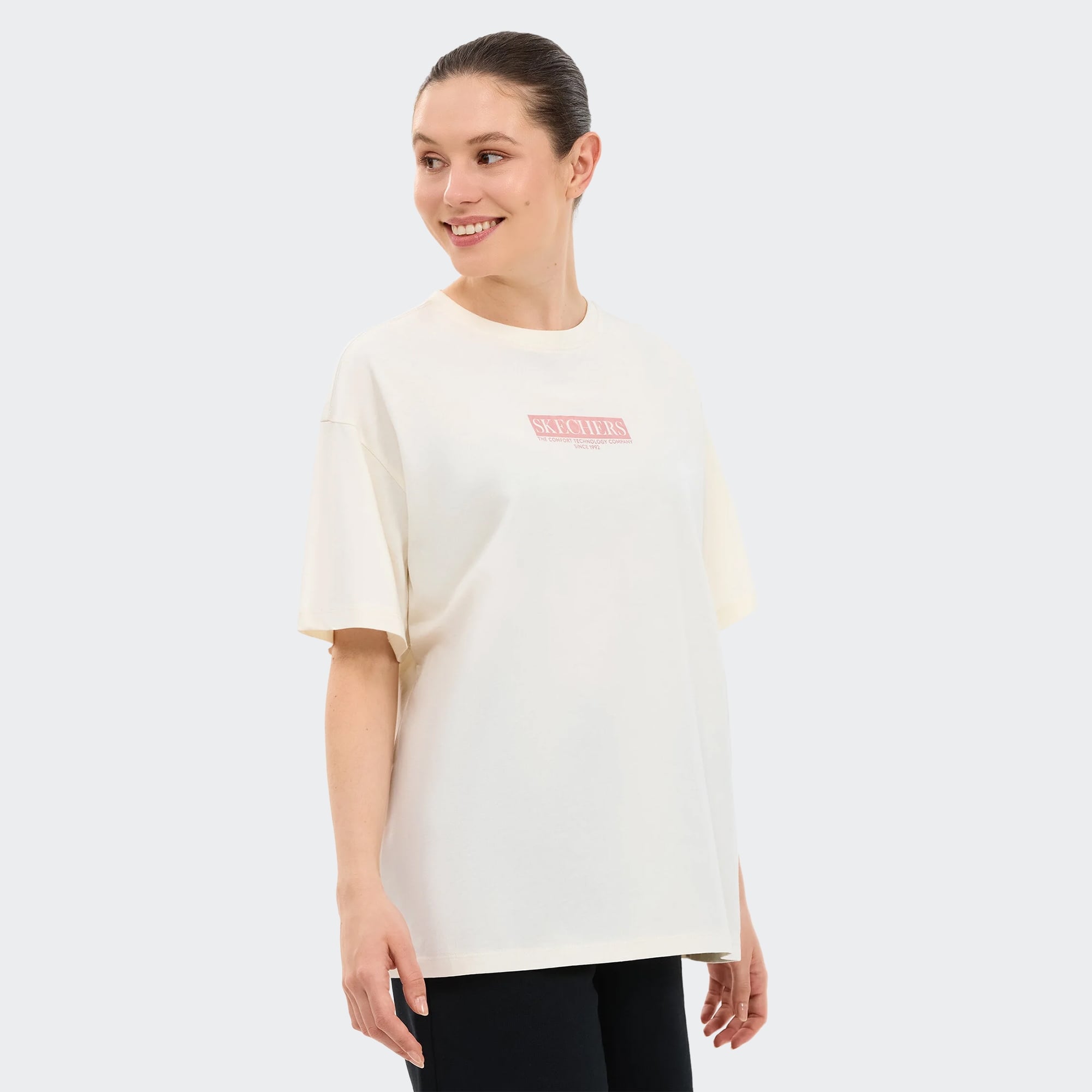 Skechers-W Oversize Fit Graphic T-Shirt-T-Shirt-S2610063-3855SM