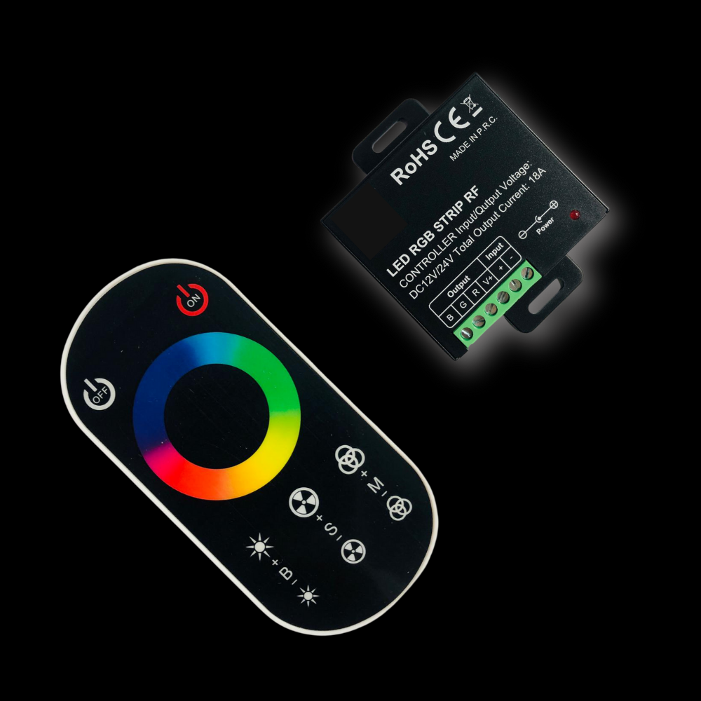 RGB LED Şerit RF Dokunmatik Kumanda ve Kontrolcü Seti 12V 24V 18A Uzaktan Kumandalı