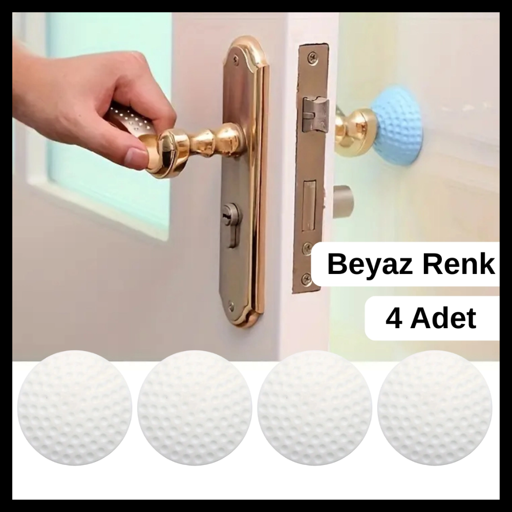 Çok Amaçlı Silikon Kapı Duvar Koruyucu Tampon – 4'lü Paket | Yapışkanlı Darbe Önleyici