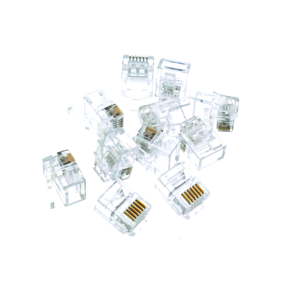 6p6c Rj12 Rj11 Telefon Plug Konnektör 25 Adet