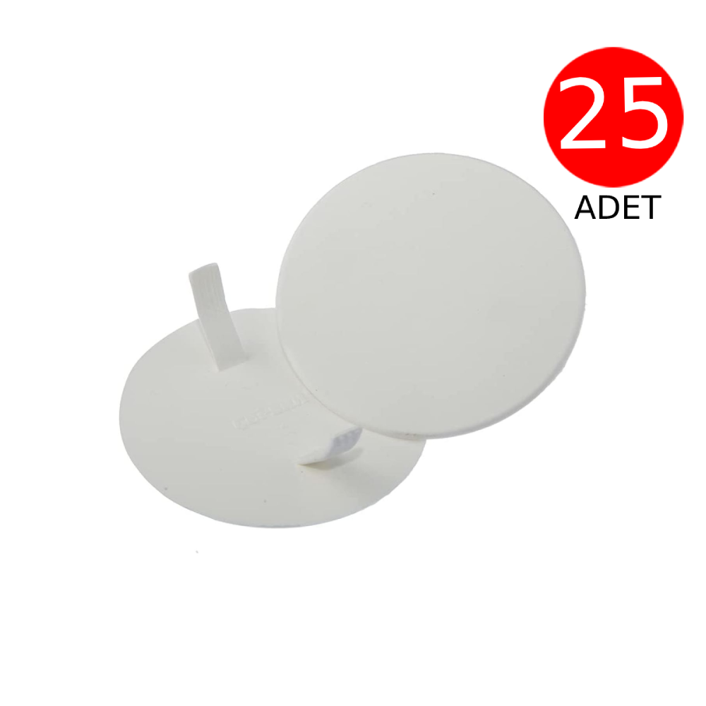 Buat Kapağı Plastik Düz 25 Adet - Beyaz