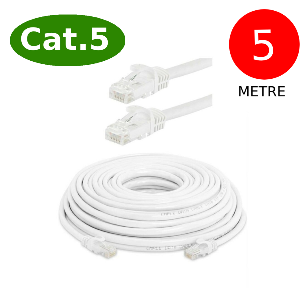 Cat5 Network Internet Ethernet Bilgisayar Kablosu Rj45 - Rj45 5 Metre Patch Kablo