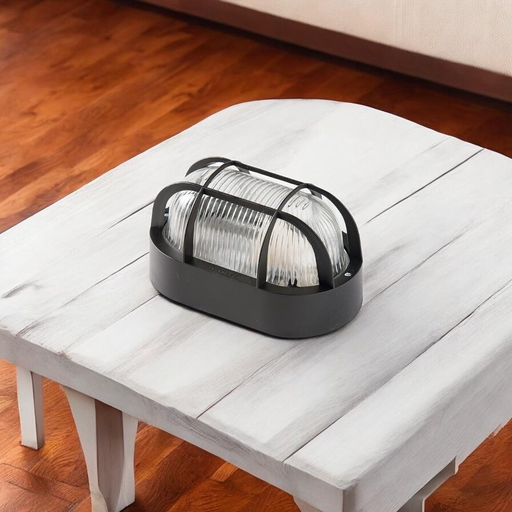 Duvar Lambası Oval Siyah IP44