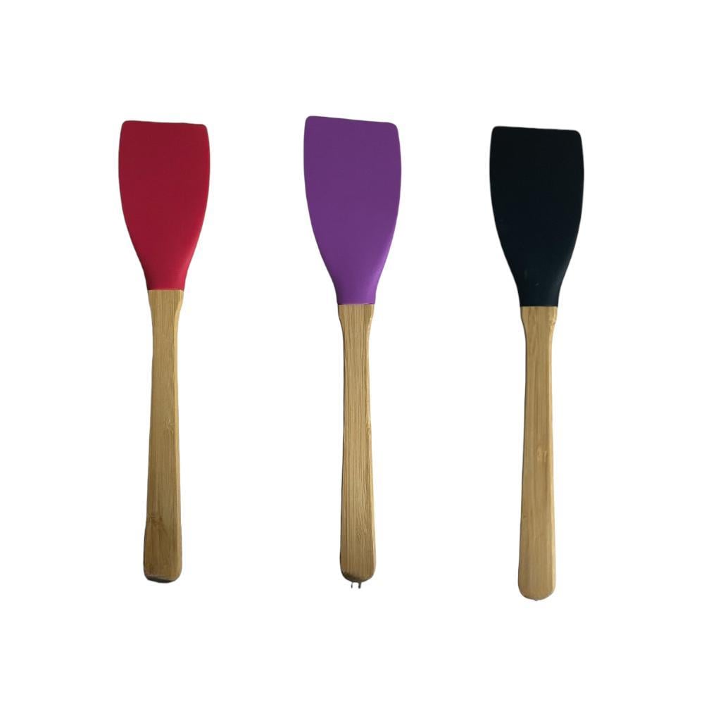 Silikon Spatula Bambu Saplı Silikon Spatula