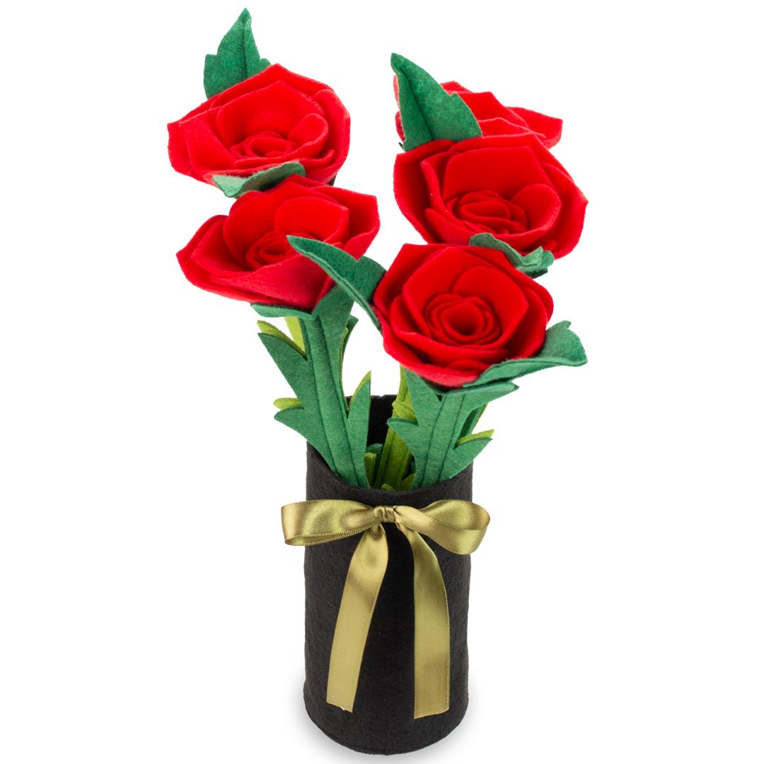 5'li Kumaş Kırmızı Gül Aranjmanı