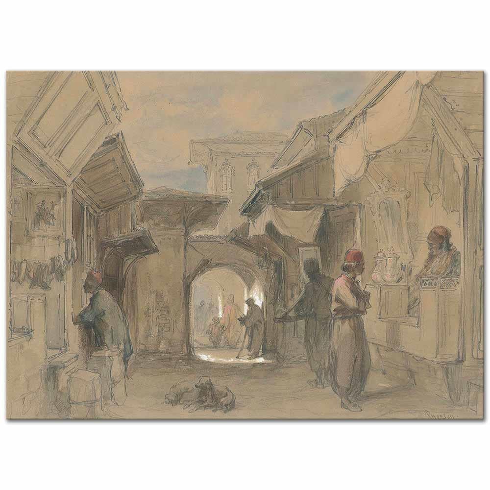 A Bazaar in Constantinople by Amadeo Preziosi as Art Print