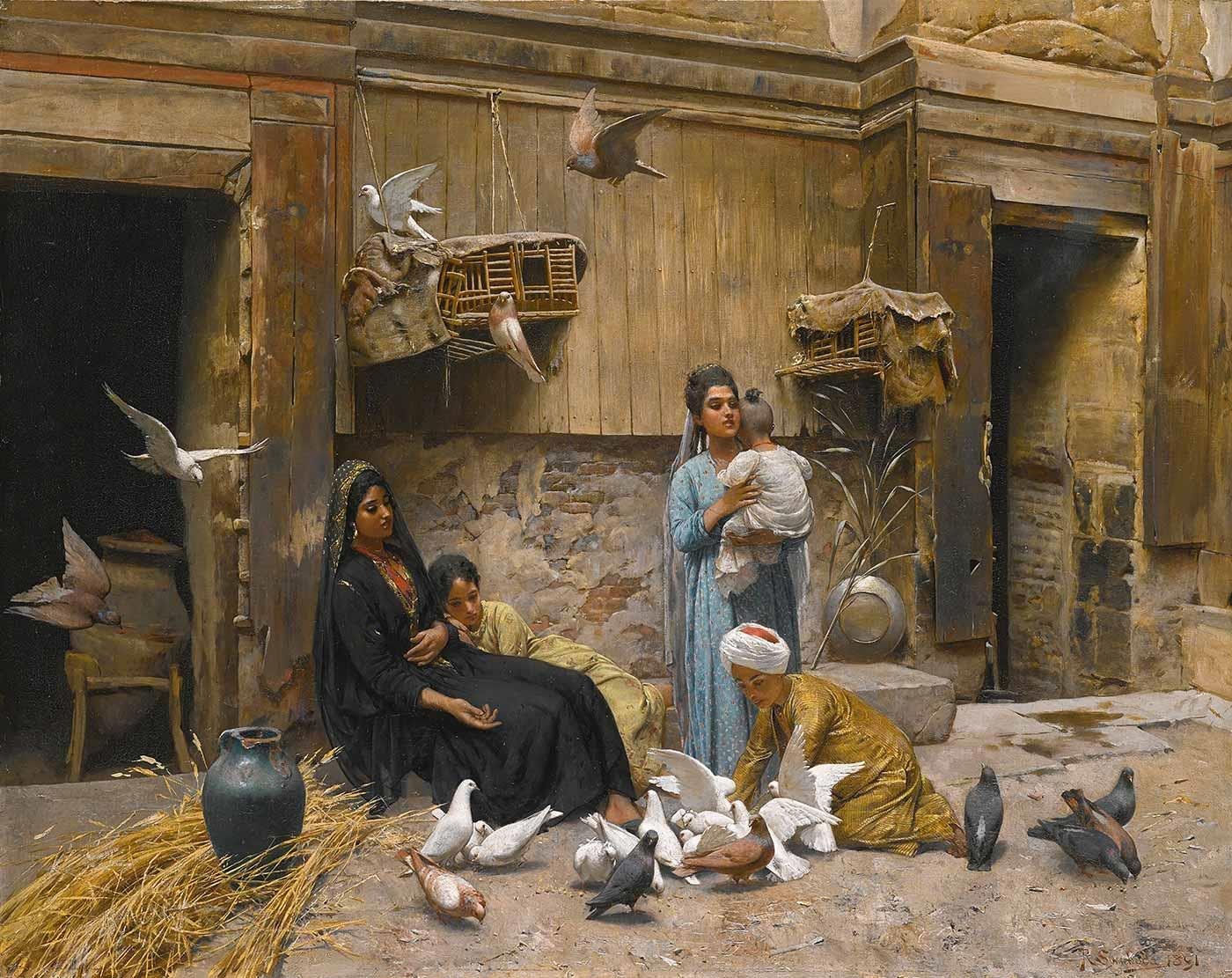 A Cairene Courtyard by Rudolf Swoboda