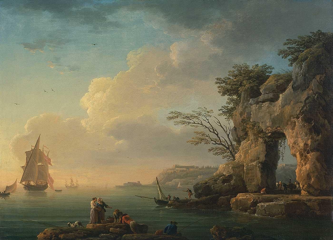 Claude Joseph Vernet Durgun Deniz Kanvas Tablo