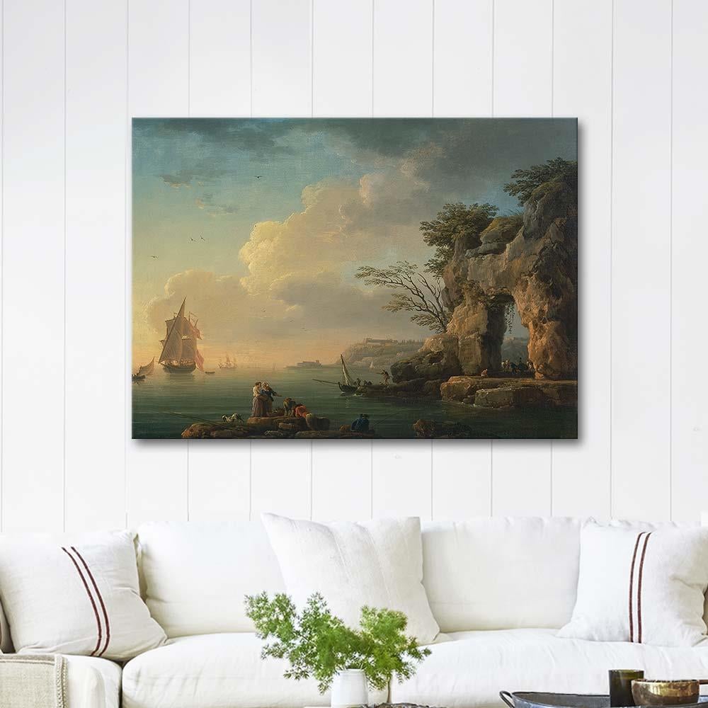 Claude Joseph Vernet Durgun Deniz Kanvas Tablo