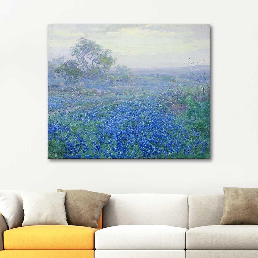 A Cloudy Day Bluebonnets near San Antonio by Julian Onderdonk as Art Print