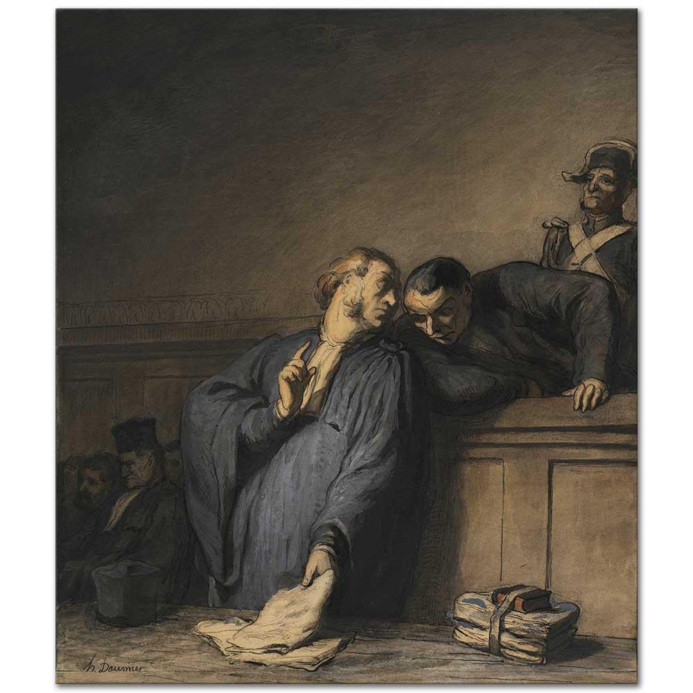 Honore Daumier Bir Ceza Davası Kanvas Tablo