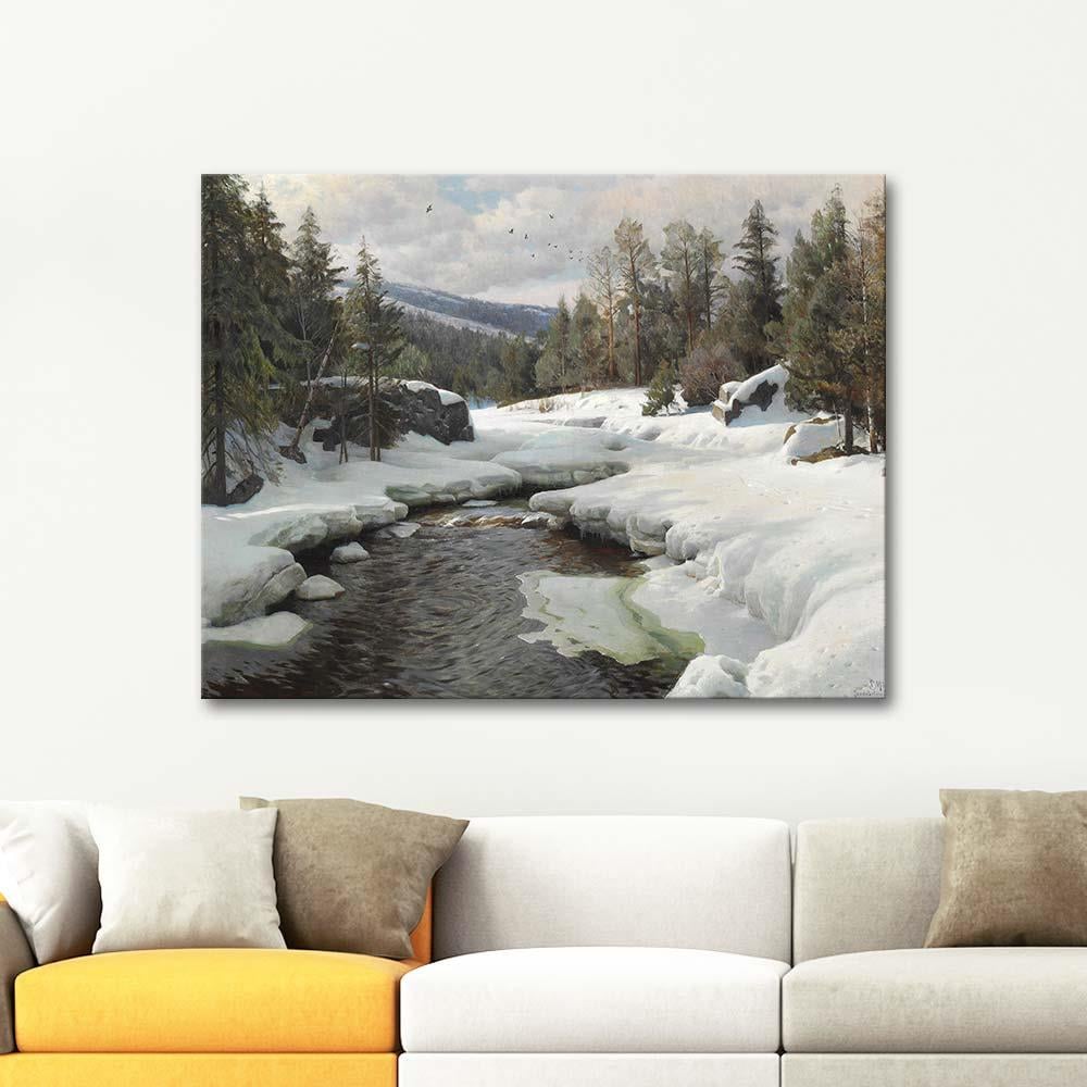 Peder Mørk Mønsted Bir Nisan Gününde Eriyen Karlar Kanvas Tablo