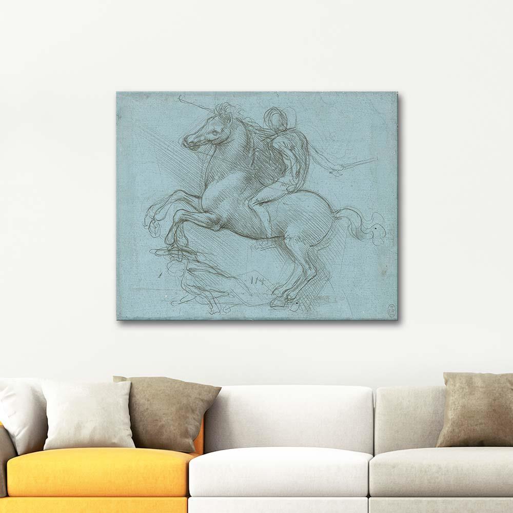 A Design for an Equestrian Monument by Leonardo Da Vinci as Art Print
