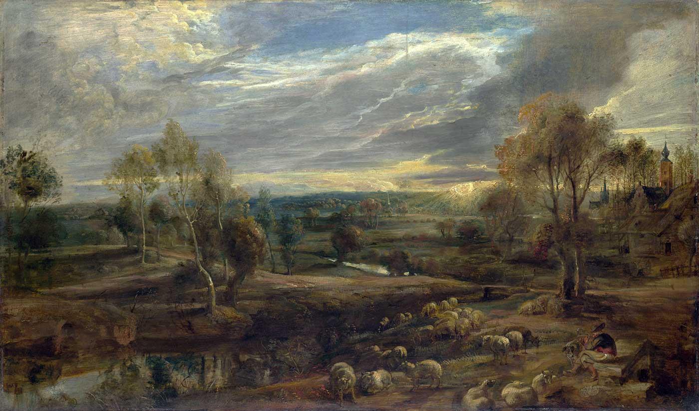 A Landscape with a Shepherd and his Flock by Peter Paul Rubens
