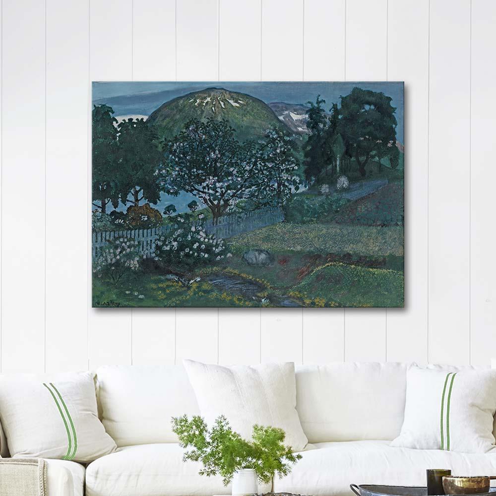 Nikolai Astrup Bir Haziran Gecesi Bahçe Kanvas Tablo