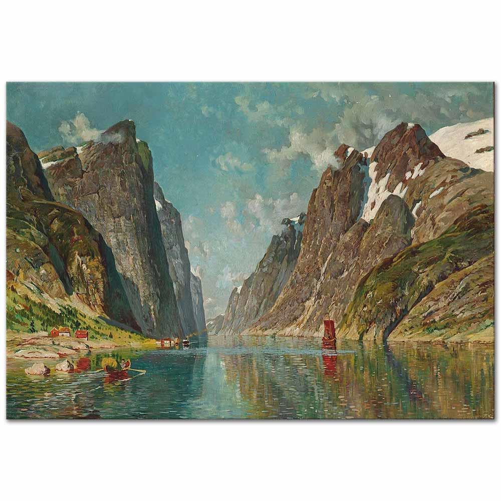 A Norwegian Fjord by Adelsteen Normann as Art Print